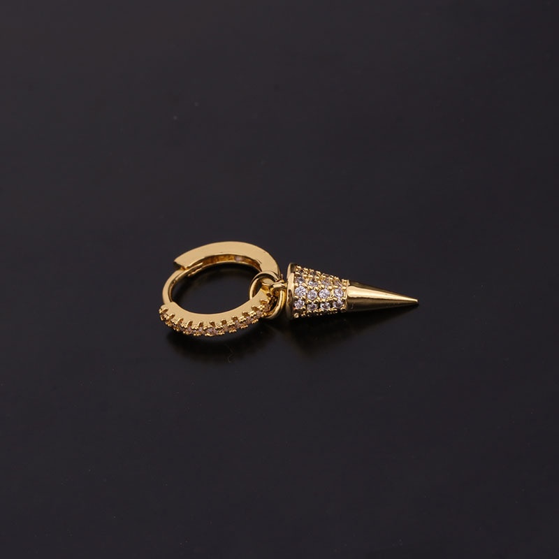 1 Pcs Individuality Creative Inlaid with Zircon Snake Keychain Shaped Design Women Gold Earring