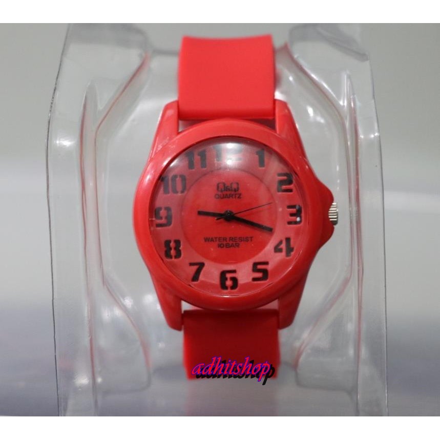 (COD) Jam Tangan Sport Remaja - QQ Tali Karet - Red