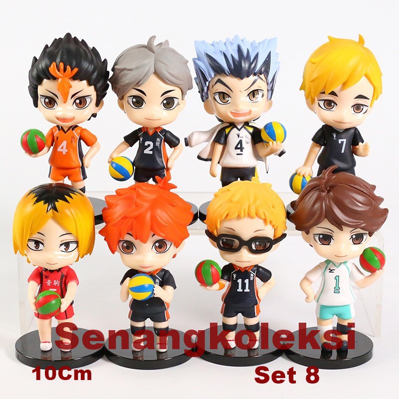 QH Figure Anime Haikyuu Volley Set 8 Pcs Hinata Oikawa