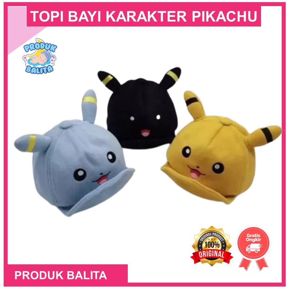 Topi Anak Karakter Pikacu Topi Bayi Laki-laki Perempuan Karakter Pikachu Murah