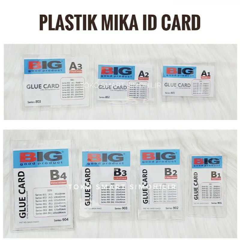 

plastik mika ID card/keplek mika/Id card mika