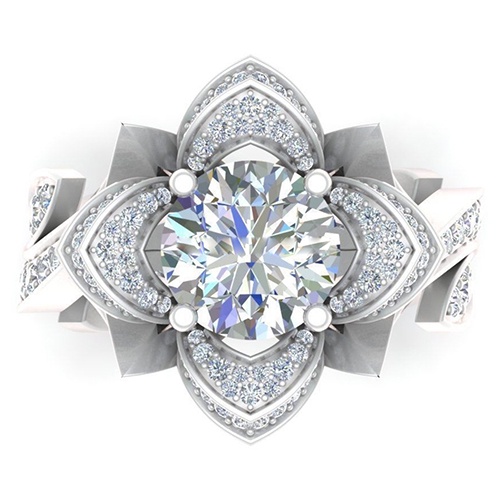 Hu Hu Hu Hu Hu Alat Bantu Pasang Kacamata♡ Cincin Knuckle Wanita Desain Bungadaun Hias Zircon Gaya Romantis Berkilau Untuk Pestapernikahan