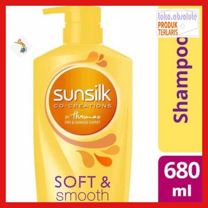 5T6Y7Y8- Shampoo Sunsilk Soft & Smooth 680 Ml (Kuning) Shampo New / Baru - 2Botol X 340Ml 9I8U78Y-