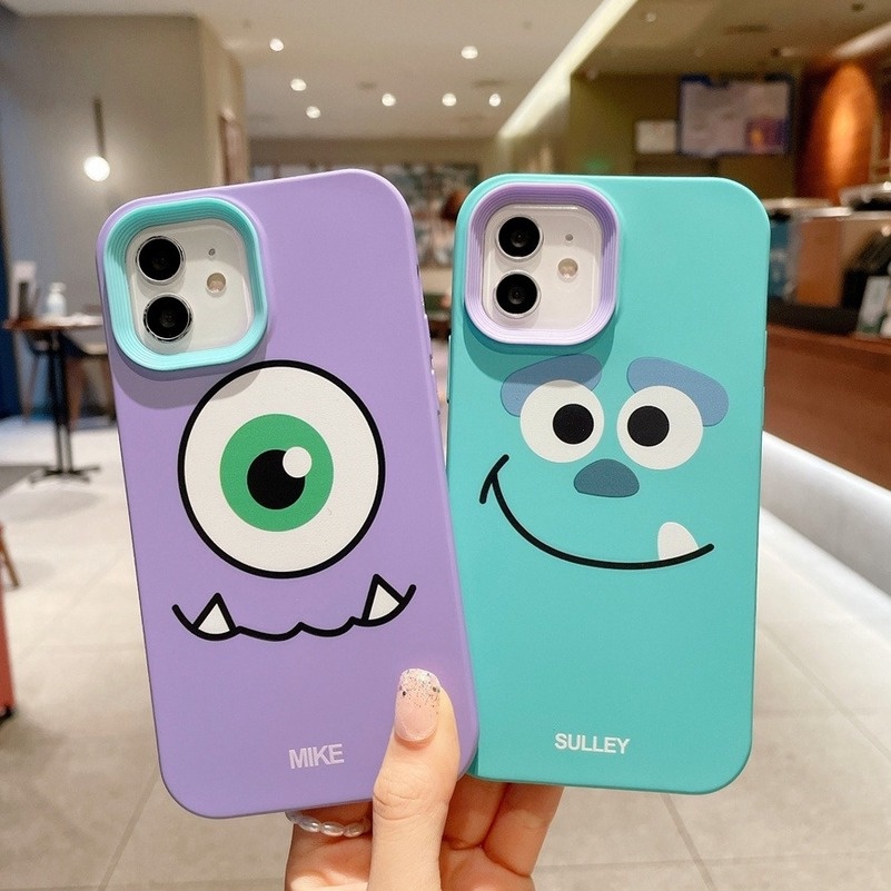 Soft Case Silikon TPU 3 in 1 Motif Kartun Monster Untuk iPhone 13 12 11 Pro Max X XR Xs Max 7 8 6s 6 Plus SE 2020