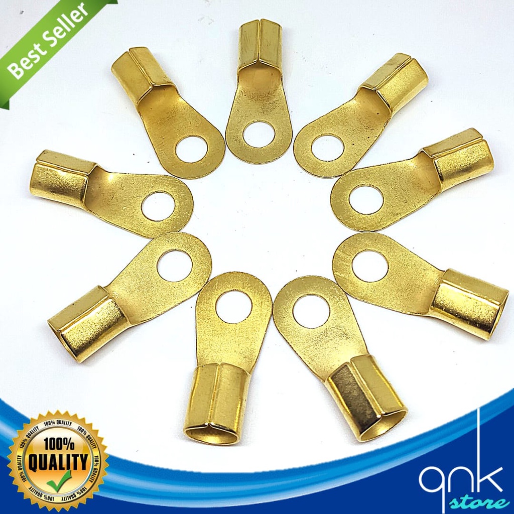 Skun 50A Skun 4 AWG Skun NYAF 16mm Scun Ring Scun Tembaga Kuning Baut 10mm