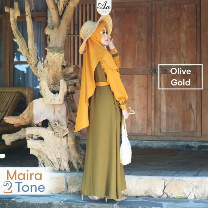 maira twotone by aden hijab gamis premium branded kekinian