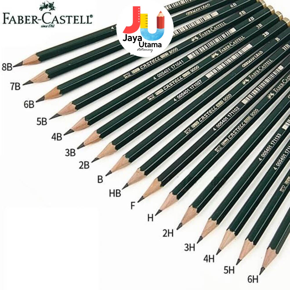 

Faber Castell Pencil Pensil 9000 6H-H F Hb B 2B 3B-8B (1 PCS)