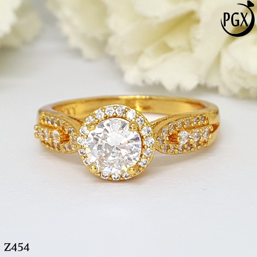 PGX Cincin Xuping Wanita Lapis Emas Aksesoris Perhiasan Fashion Premium - Z454