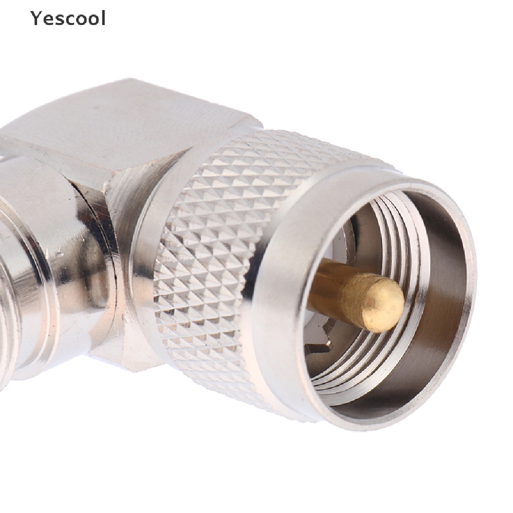 Yescool Adapter Konektor UHF Male PL-259 PL259 Ke UHF Female SO-239 SO239 Sudut 90 RF