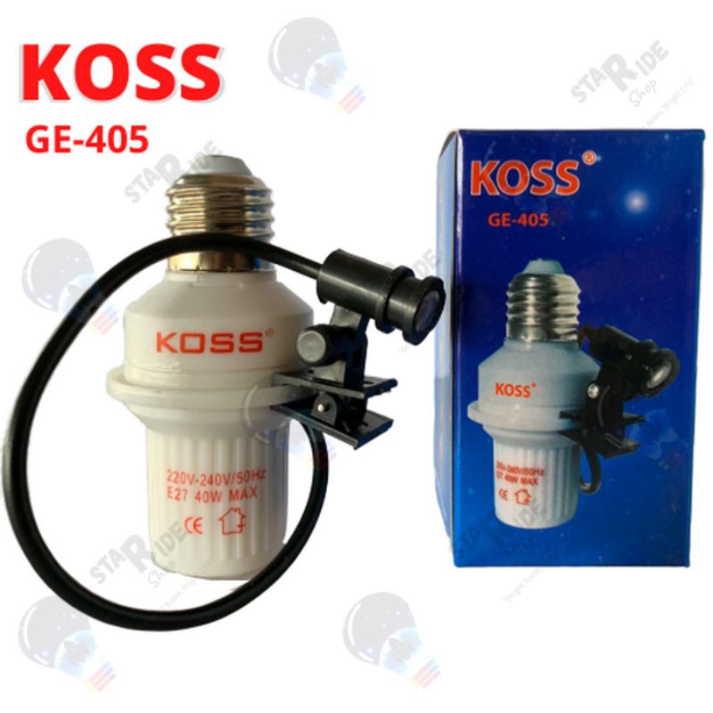 Fitting Lampu Nyala Otomatis Dengan Sensor Cahaya E27 40W KOSS