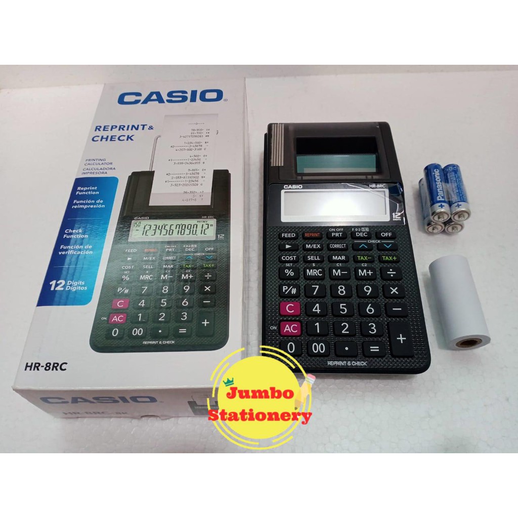 Casio Printing Calculator Hr-8rc Bk