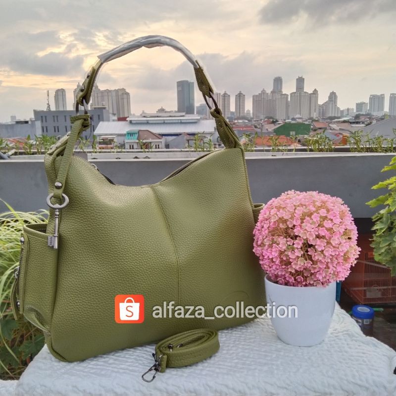 Tas Wanita Tote Kulit Jeruk Jumbo Tas Hobo Wanita ukuran P32xT26xL10