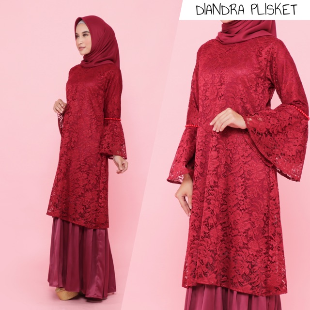 GAUN DIANDRA PLISKET / GAUN KONDANGAN / GAMIS KONDANGAN