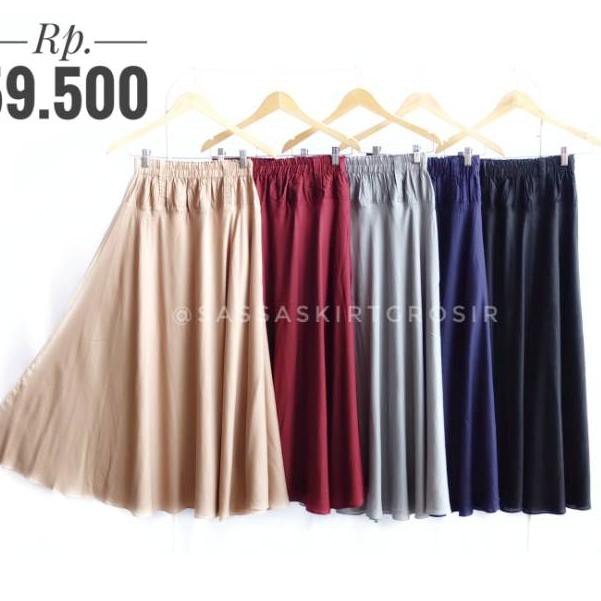 ú Rok Panjang Payung Rayon Polos Muat Jumbo XXL