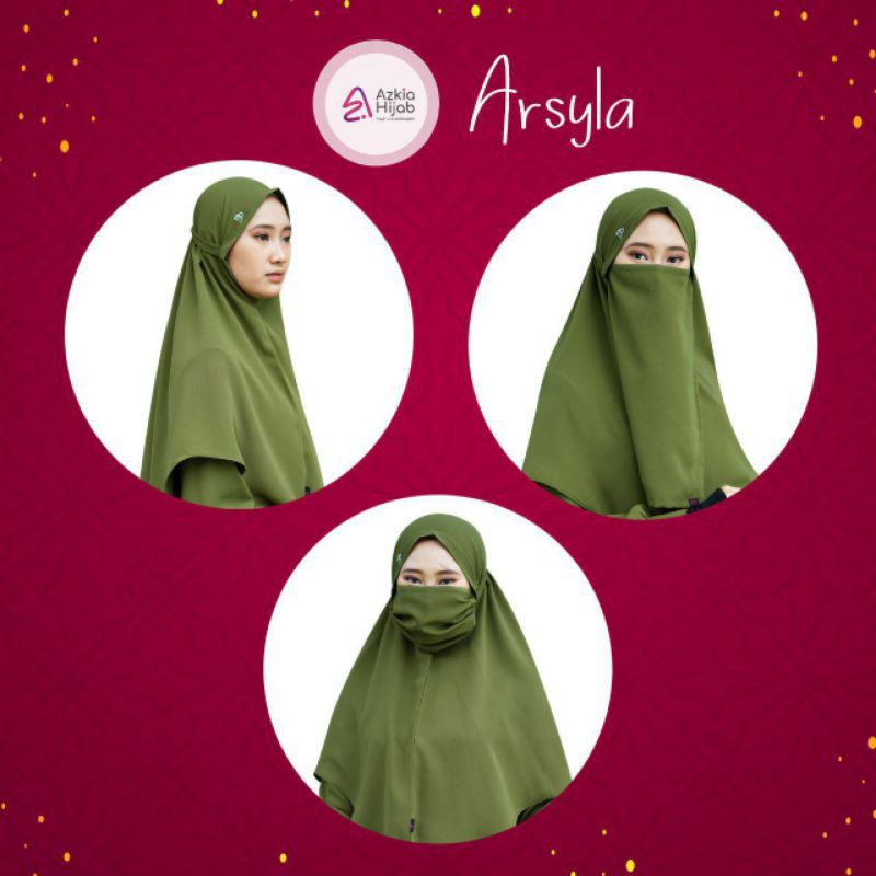 ARSYILA KHIMAR~Azkia Hijab ~ gratis Cadar Masker