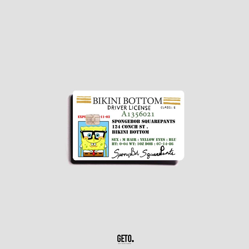 Spongebob Edition Geto Cards Skin Sticker Kartu Atm Shopee Indonesia