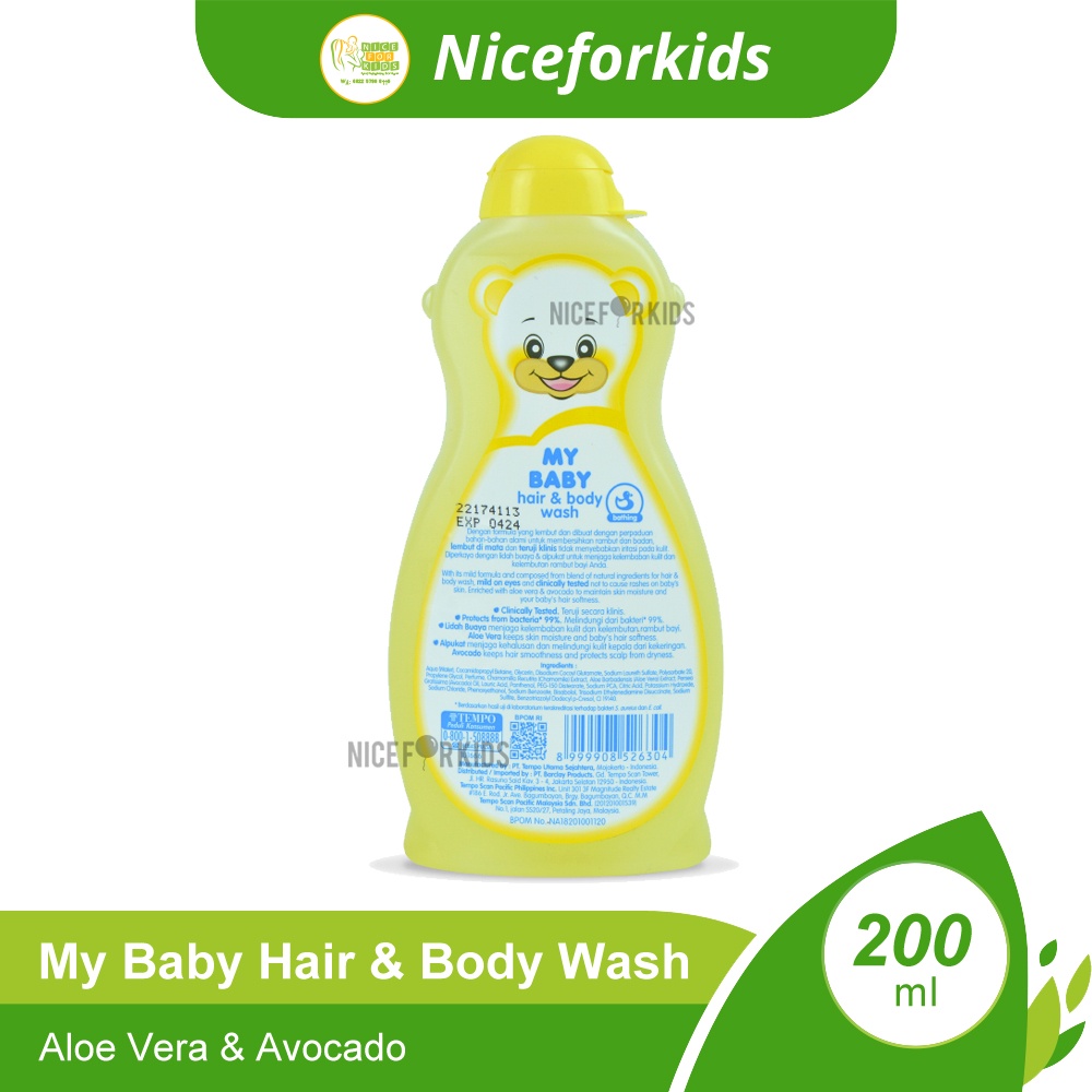 My Baby Hair &amp; Body Wash 200ml / Sabun Mandi 2in1 200ml