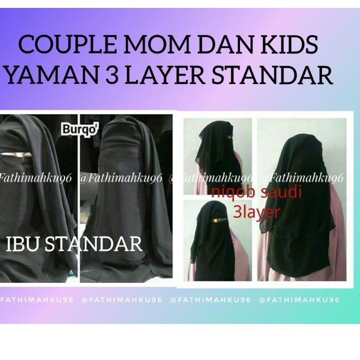 Modern.. ⭐⭐⭐⭐⭐COUPLE NIQAB IBU DAN ANAK/PURDAH SAUDI 2 LAYER PENDEK/Yaman 3 layer CADAR SIFFON