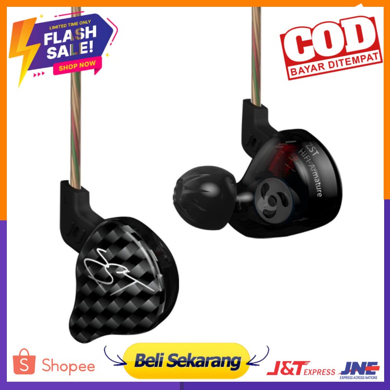 Knowledge Zenith Headset KZ Hybrid Driver Earphone Dengan Mic - KZ-ZST