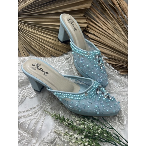 sepatu wanita Angela babyblue tinggi 7cm tahu