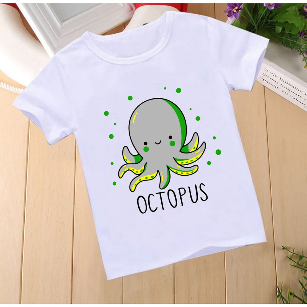 MUKZHOP / KAOS ANAK BOY MOTIF OCTOPUS / TERLARIS