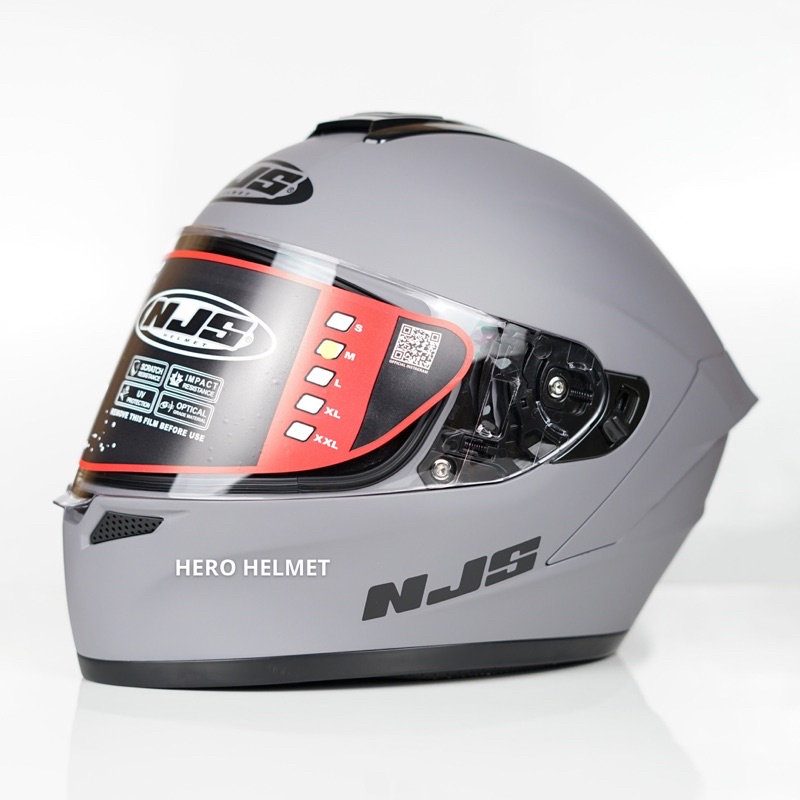 Helm Fullface NJS ZX-1 Stone Grey Doff