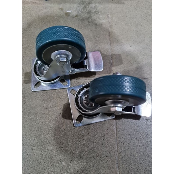 RODA KURSI TROLI LEMARI ETALASE + REM ABU2 2INCHI 50MM