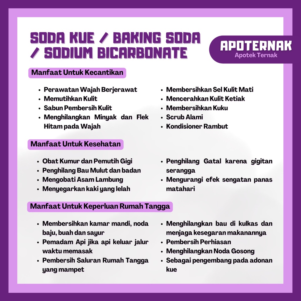 SODA KUE 1Kg 500g 250g Food Grade BACKING SODA 1KG | Backing Soda Soda Kue I Sodium Bicarbonate