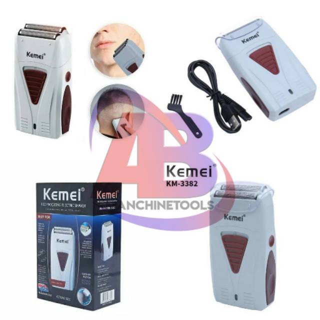 kemei 3382 1102 mesin cukur jenggot alat pencukur jenggot razor charger