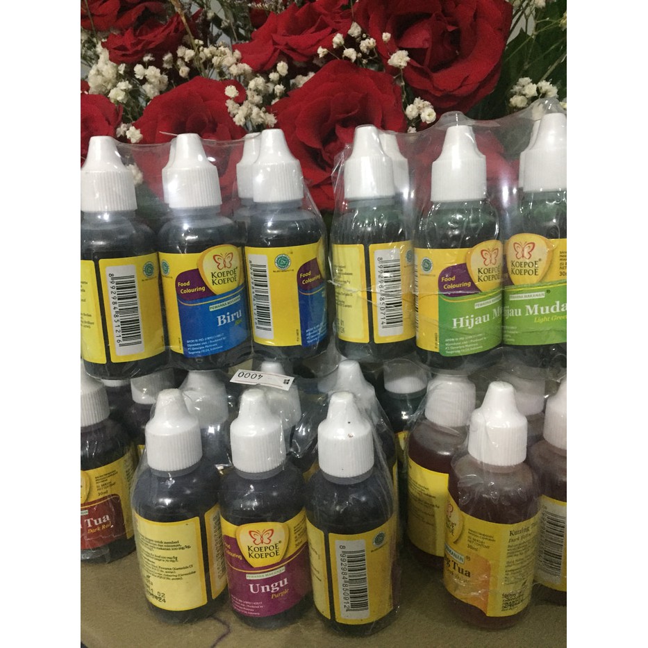

Dijual Pewarna kupu kupu 30 ml merah kuning hijau biru ungu Berkualitas