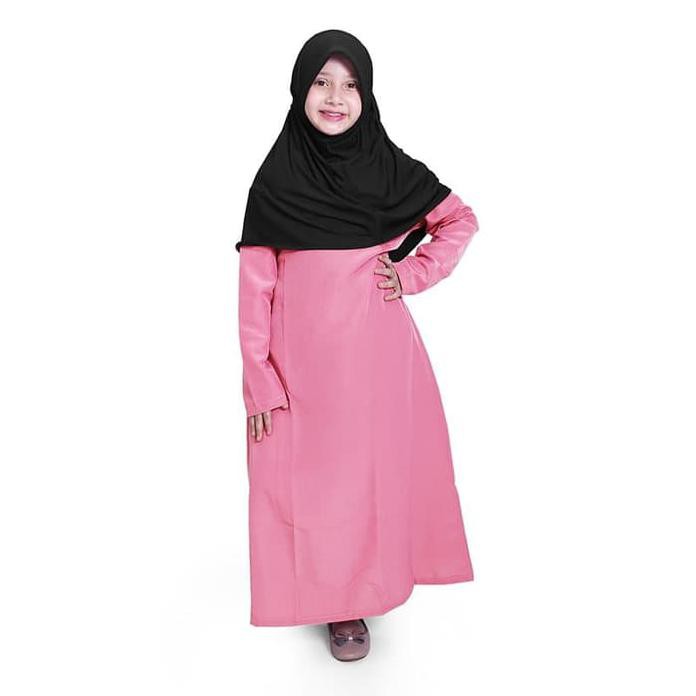 BAJUYULI - Baju Muslim Anak Murah Polos Wolfis Pink FWDP