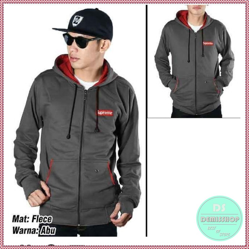 JAKET SWEATER HODIE / SWEATER PRIA / TERMURAH Sweater Zipper Hoodie Pria Supreme