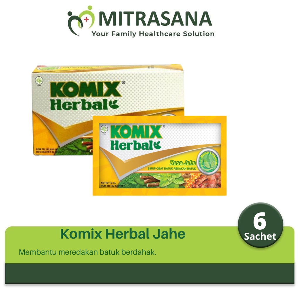 

Komix Herbal Jahe - 6 Sachet - Membantu Meredakan Batuk Berdahak