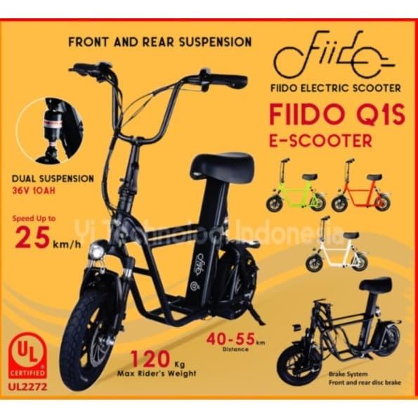 Arali | [Garansi] Fiido Q1S Dual Electric Scooter Listrik 36V 10Ah Ul2272