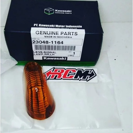 MIKA KACA LENSA LAMPU RITING SEN SEIN BELAKANG KIRI ATAU KANAN KAZE KUNING GELAP ORIGINAL KAWASAKI 23048-1164 23048-1165