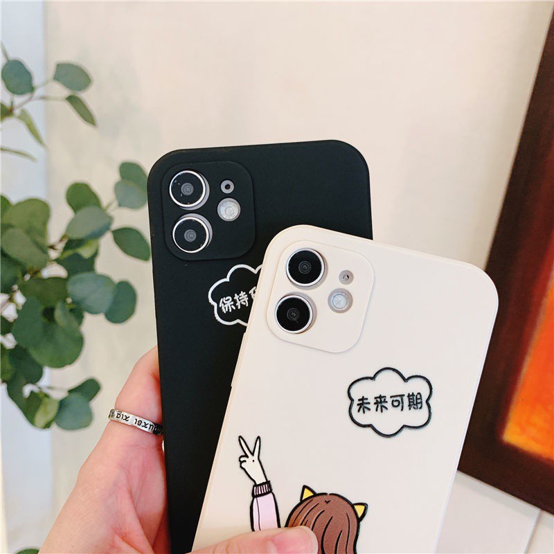 Tekstur Yang Indah Lembut Silicone Ponsel Case untuk iPhone 11 12 Pro Max 7 8 Plus X Xs Xr Xsmax 7 Plus 8 Plus ki8ud