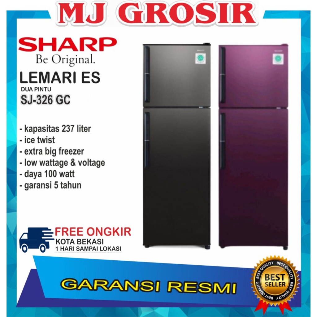 KULKAS SHARP SJ 326 GC SD LEMARI ES 2 PINTU SJ326GCSD SJ 32GC SD