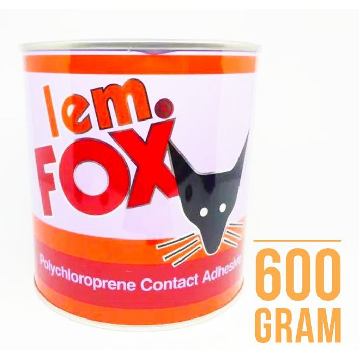 

Lem Fox Aibon 600 gram / untuk Kayu Kulit Karet (Busa) HPL Vinyl Karpet Packing Mesin