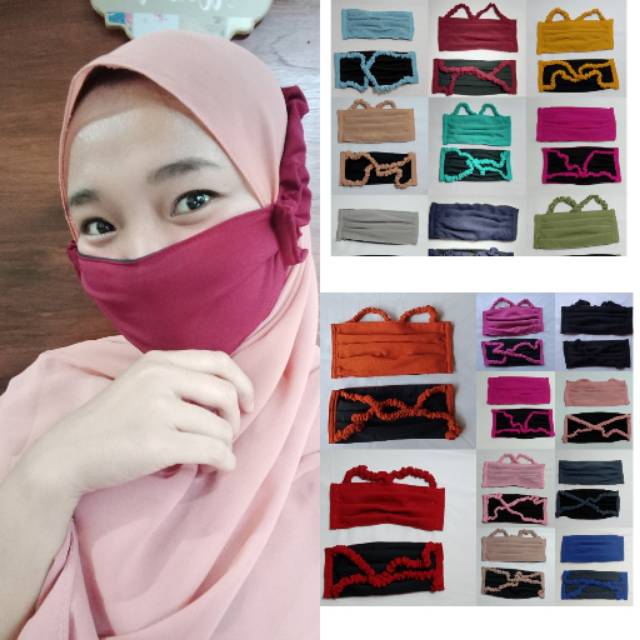 Masker Hijab Kain Dengan Tali Serut Shopee Indonesia