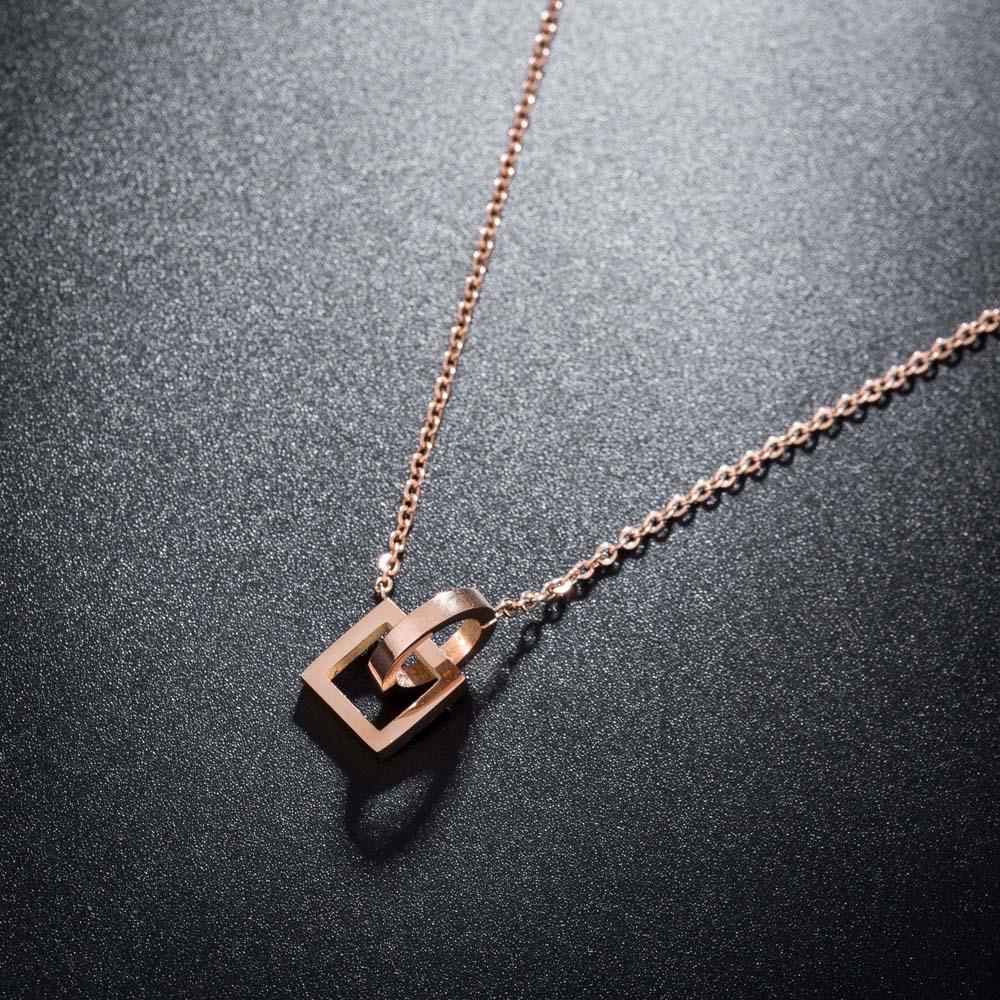 Agustina Kalung Trendi Sederhana Cincin Geometris Koean Persegi Perhiasan Fashion