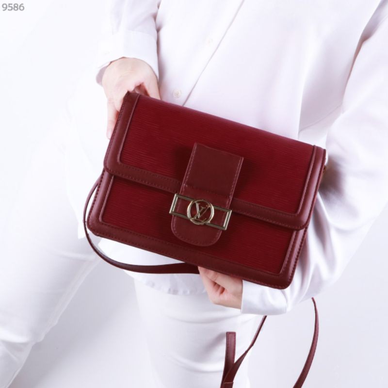 IW MD9586 TAS SANDANG SELEMPANG BAHU IMPORT LV DAUPHINE LUGANO MM SHOULDER BAG GHW 25
