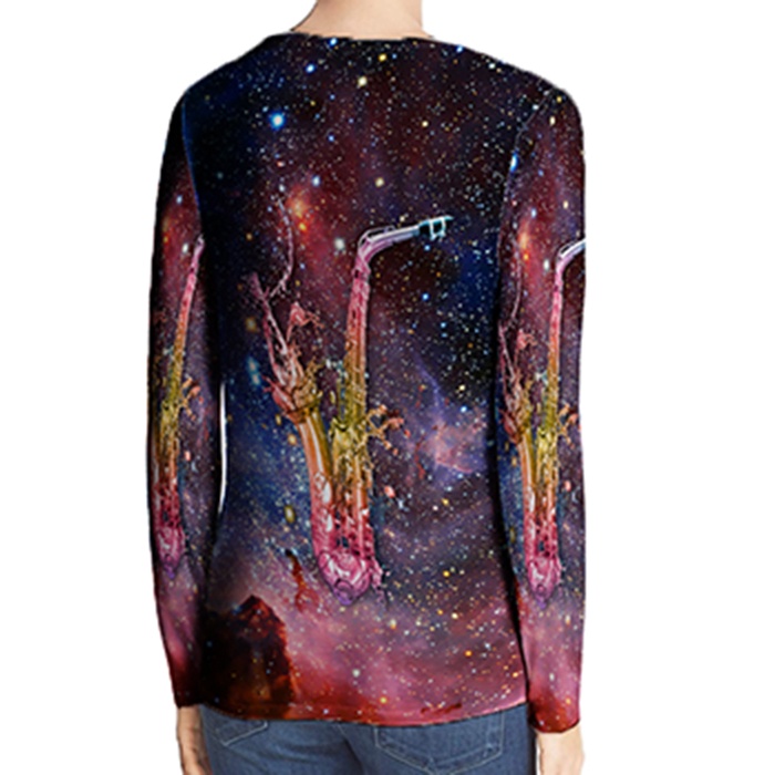 Kaos Pria JAZZ Saxophone Tshirt Bahan Polyester Jersey Casual Style Fashionable Unisex Tees