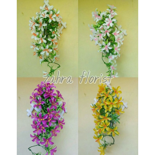 [COD]BUNGA TEMPEL DINDING LILY VAS WAJIK/BUNGA TEMPEL DINDING ARTIFICAL/BUNGA PLASTIK