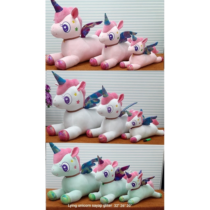 Boneka unicorn Soft Big besar 65CM bahan sangat soft lembut animal kuda pony bantal angel unicorn