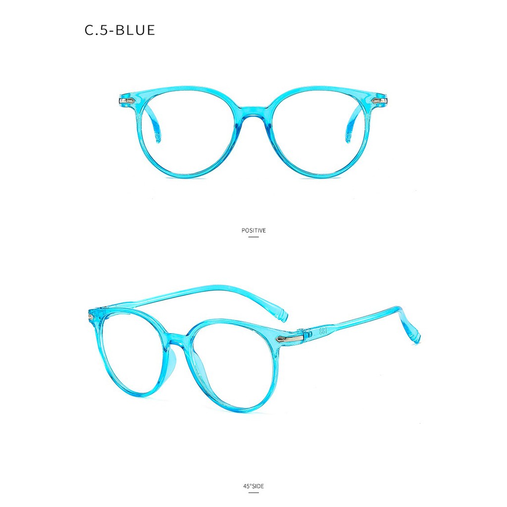 Bening Kacamata Perlindungan Radiasi Putaran Wanita Pria Dan Wanita Yang Nyaman [D3-4,5] [x]-Trans Electric Blue