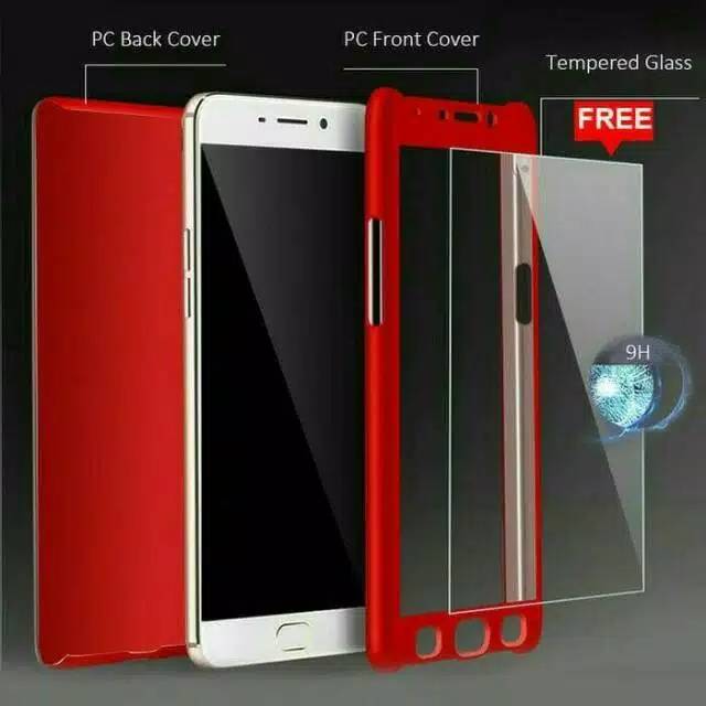 Nokia 2 Nokia 3 Huawei Y3 2017 Moto C Moto C+ Case Full 360 Hardcase Depan Belakang + Tempered Glass