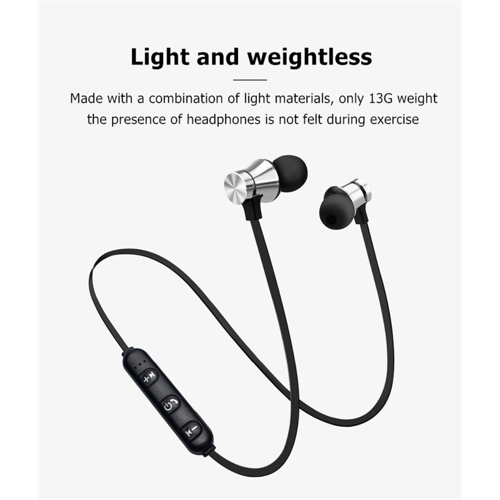 BT5 Sporty Wireless Bluetooth Stereo Headset - Magnetic Suction