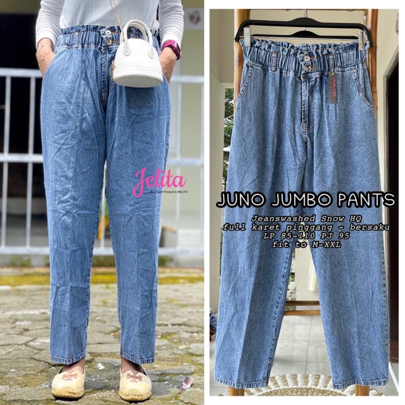 JUNO BOYFRIEND JEANS JUMBO KANCING 2 JELITA