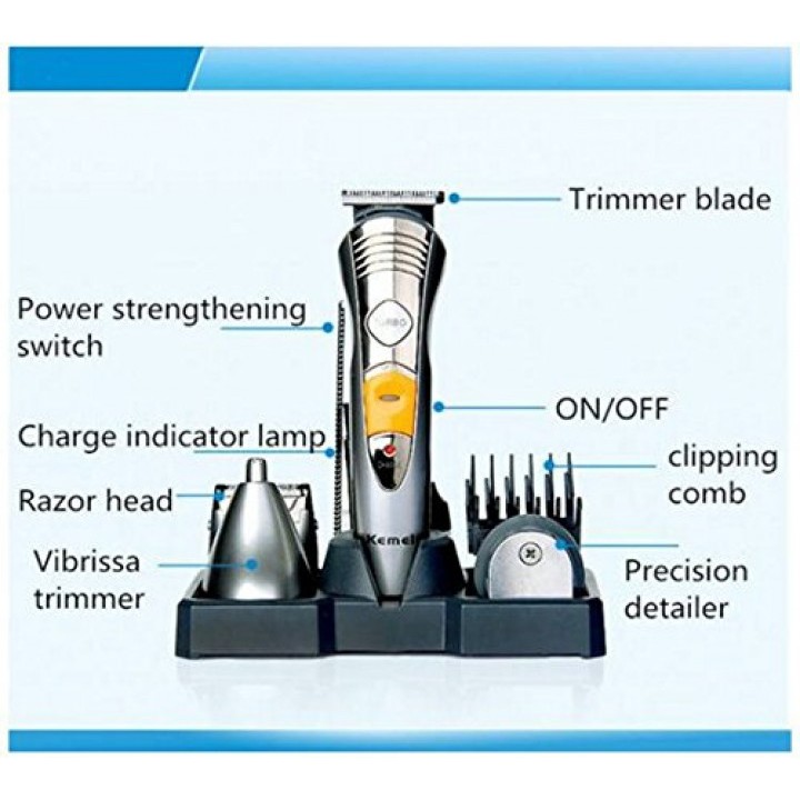 KEMEI KM-580A Rechargeable 7 in 1 Profesioanal Men's Grooming Kit