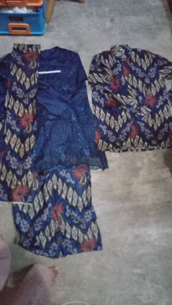 ( Termurah ) Couple Batik Tunik Cantik Brokat Tile Wilona